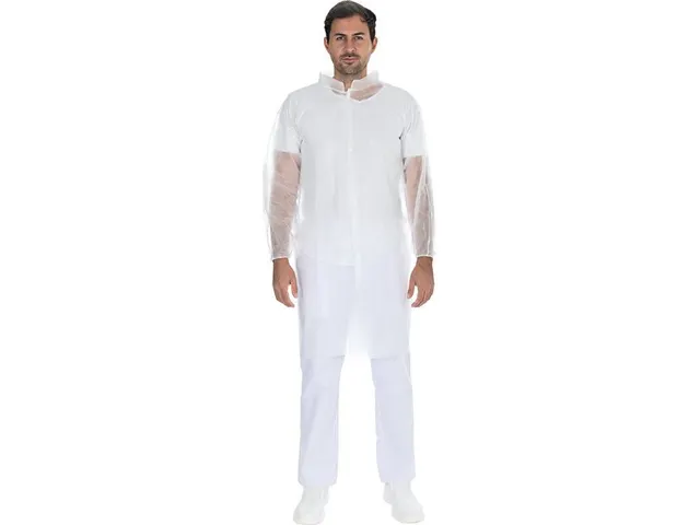 Hygonorm 27459 Bezoekersjassen met drukknopen PP Wit maat S