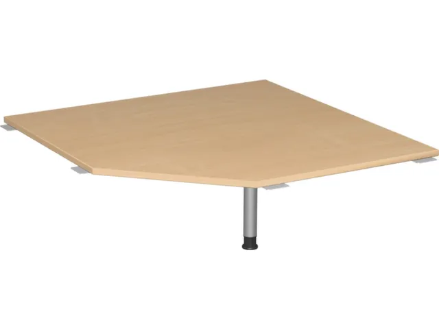 koppelelement voor bureau,90 °,BxD 1230x1230mm,blad beuken,hoekig