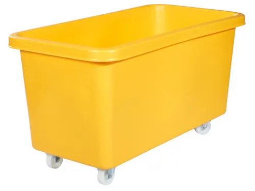 Verrijdbare Rechthoekige Bak 450 Liter Hxbxd 737X1308X699Mm Pe Geel