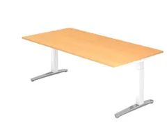 In hoogte verstelbaar bureau,HxBxD 680-850x2000x1000mm,blad beuken