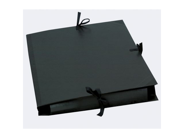 Exacompta Carton à dessin kraft noir vernis avec ruban 32x45 cm - Pour  format A