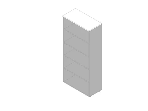 kantoorstelling HxBxD 2000x900x450mm 5 OH 4xhouten vloer aluminium wit
