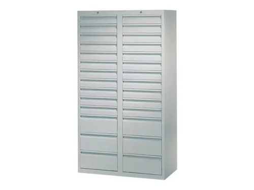 ladekast HxBxD 1800x1000x500mm 28laden RAL7035 front RAL7035