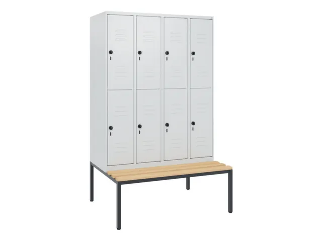 armoire vestiaire avec banc à deux niveaux HxlxP 1950x1200x815mm