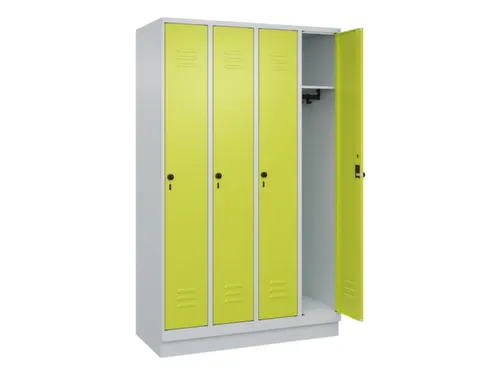 locker,HxBxD 1950x1200x500mm,4vak,vak B 300mm,draaigrendel,sokkel
