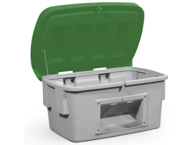 strooigoedbak,200l,HxBxD 665x975x705mm,PE,grijs,deksel groen