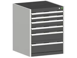 ladekast HxBxD 800x650x650mm 6laden romp RAL7035 front RAL7016