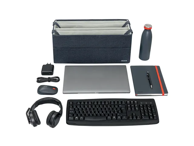 Leitz Hot Desking Stoffen opbergtas Fluweel Grijs 46,5x21x20cm