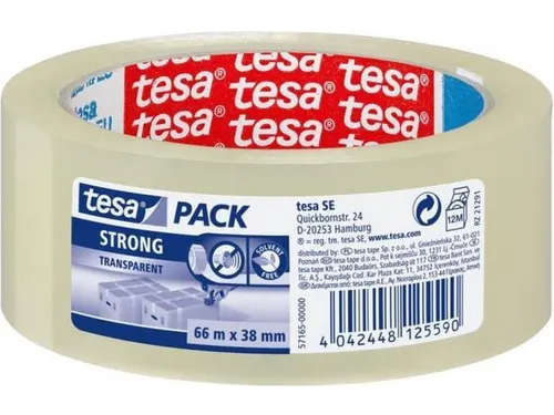 Verpakkingstape tesapack Strong 38mmx66m transparant