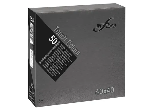 Infibra Servet I-0713 40x40cm 1/4 Vouw 2-Laags Zwart 1200 Stuks