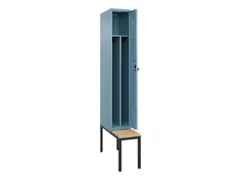 locker met bank,voor scheiding van kleding,HxBxD 2120x300x815mm,1vak