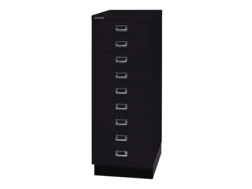 kantoor-ladekast HxBxD 940x349x432mm 9 laden romp + front zwart staal