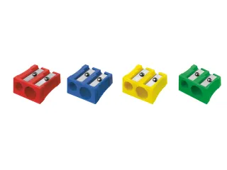 Puntenslijper Westcott kunststof dubbel assorti doos 20 stuks - 1