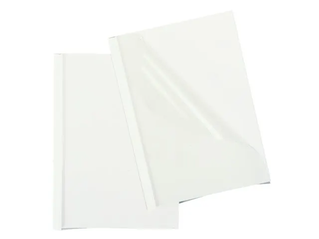 Thermische Omslag Gbc A4 4mm Transparant/wit 100stuks