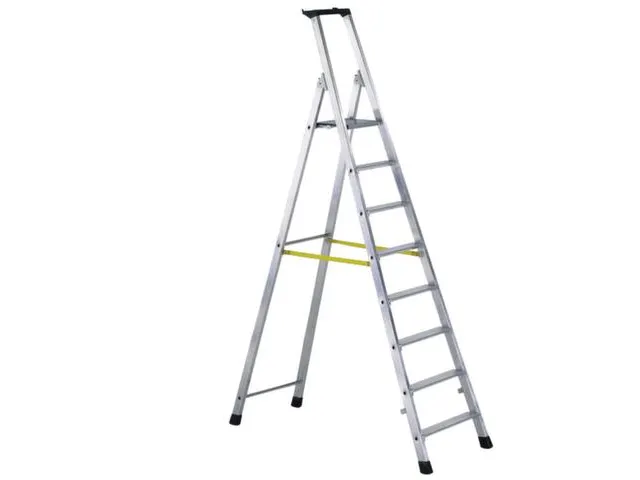 Boktrap Aluminium H 1 70m L 2 49m 8treden Platform Spreidbeveiliging