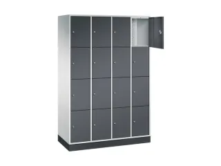 lockerkast,HxBxD 1950x1220x500mm,4x4vakken,cil.-slot,sokkel - 1