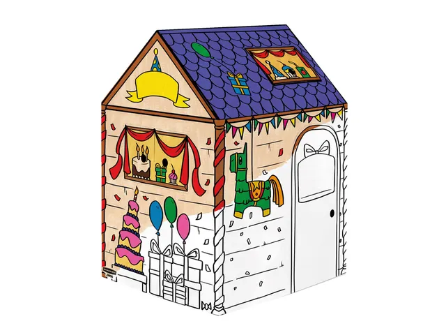 Kartonnen speelhuis XL Verjaardag Bankers Box Play inkleurbaar