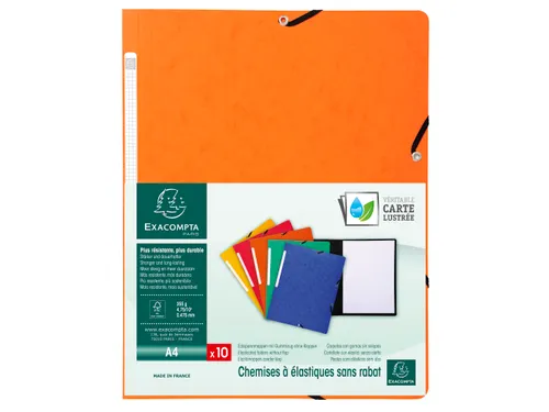 Elastomap zonder klep glanskarton 355gm² A4 Assorti