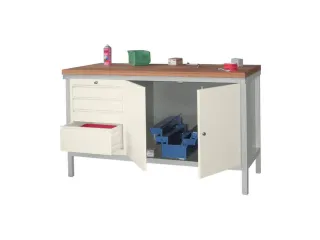 werkbank,HxBxD 900x1500x700mm,onderstel/romp RAL7035,front RAL5012 - 2