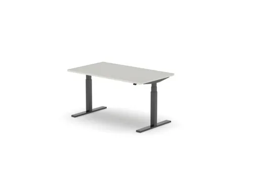 Elektrisch ihv bureau,HxBxD 650-1310x1400x800mm,blad lichtgrijs