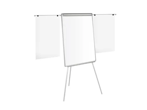 Flipchart Magnetisch Met Zijarmen Uitschuifbaar 100x70cm Lichtgrijs