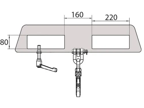 Laadhaak 2vorken Draagvermogen 1.5t Gewicht 10kg Ral2000