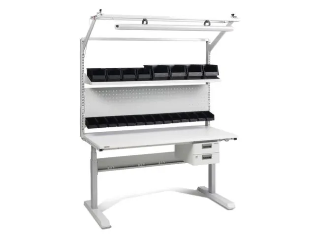 plaque perforée p. table de travail Hxl 389x1474mm acier