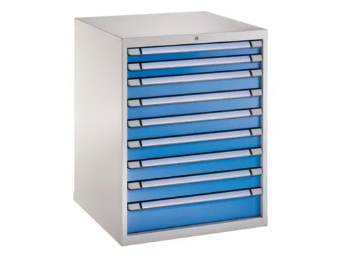 ladekast 1000x805x695mm 9laden vergrendeling RAL7035 RAL5012