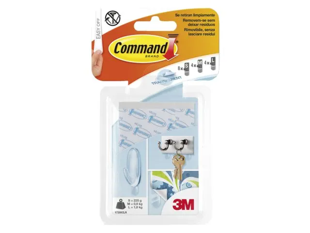 Bevestigingsstrip Command 16 stuks transparant