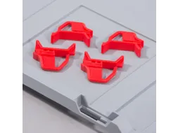Sluitclips V. Euronorm-Bak. Schuifsluiting Rood