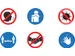 Autocollant de sécurité, 6 symboles avec règles de conduite, ft 100