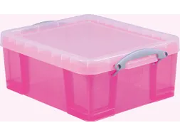 opbergdoos 18 liter XL transparant roze