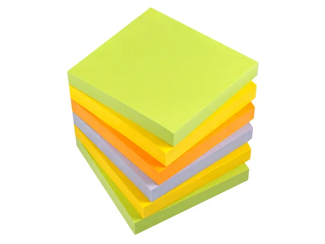 Bloc-mémos 75x75mm Spring assorti paquet de 6 blocs