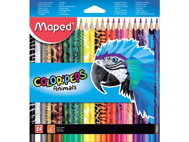 Kleurpotlood Maped Color'Peps Animals set á 24 kleuren | KleurpotlodenWinkel.nl