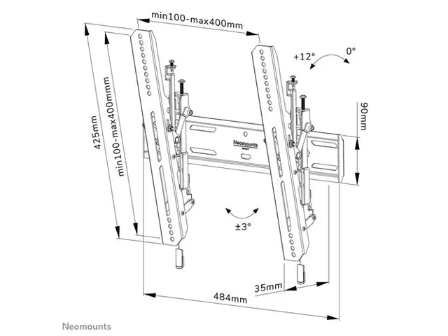 Wandsteun Kantelbaar WL35S-850BL14 TV 32-65 Inch Zwart