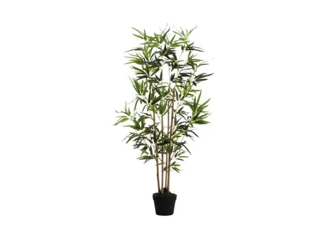 kunstplant bamboe H 1600mm polyester/hout pot kunststof zwart