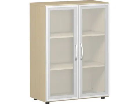 vitrinekast HxBxD 1104x800x420mm 2xhouten vloer 3OH esdoorn