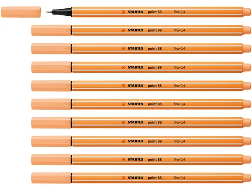 Fineliner STABILO point 88/25 fijn pastel oranje