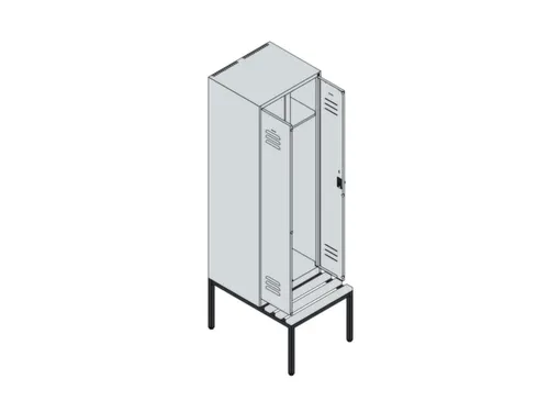 locker voor scheiding van kleding,HxBxD 2120x600x815mm,2vak