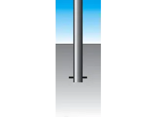 Afzetpaal Vierkant 70x70mm Vast Te Betonneren Spitse Kop Wit/Rood - 2