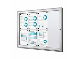 Vergrendelbaar Muurvitrine Indoor/Outdoor Brandwerend 8xA4 Zilver