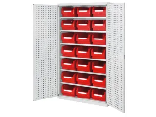 Ruime Bakkenkast 1950x1130x590mm 21 Magazijnbakken Geperf. Deur - 1