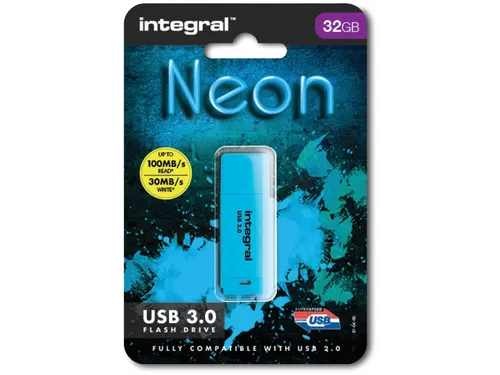 Neon USB-stick 3.0, 32GB, blauw