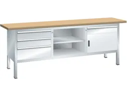 werkbank,HxBxD 840x2000x700mm,multiplexblad,draagverm. 1000kg,4voeten