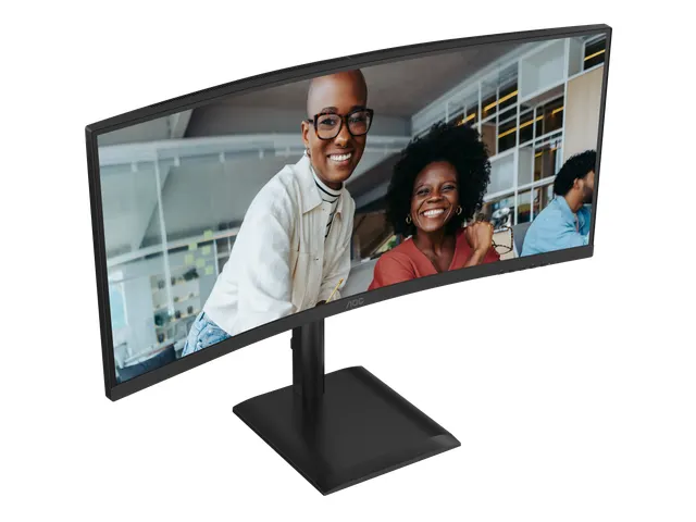 AOC E4 CU34E4CV 34 Inch Monitor UltraWide Quad HD LCD Zwart