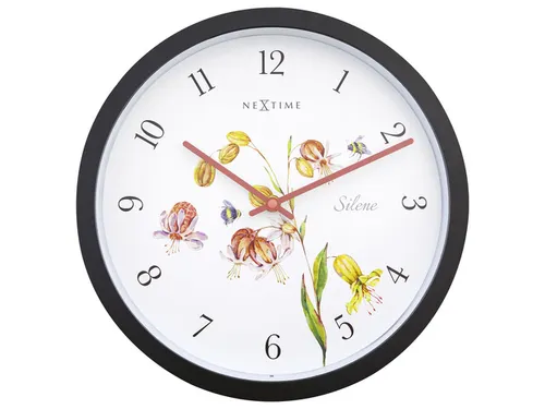 Buitenklok Nextime dia 30.5cm Silene cijfers, zwarte rand witte wijzer