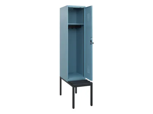 locker met bank,HxBxD 1950x400x815mm,1vak,vak B 400mm,draaigrendel