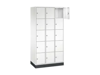 lockerkast,HxBxD 1950x920x500mm,3x5vakken,cil.-slot,sokkel - 1