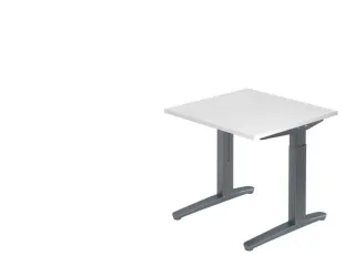 In hoogte verstelbaar bureau,HxBxD 680-850x800x800mm,blad wit - 1