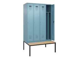 locker met bank,voor scheiding van kleding,HxBxD 2120x1200x815mm,4vak